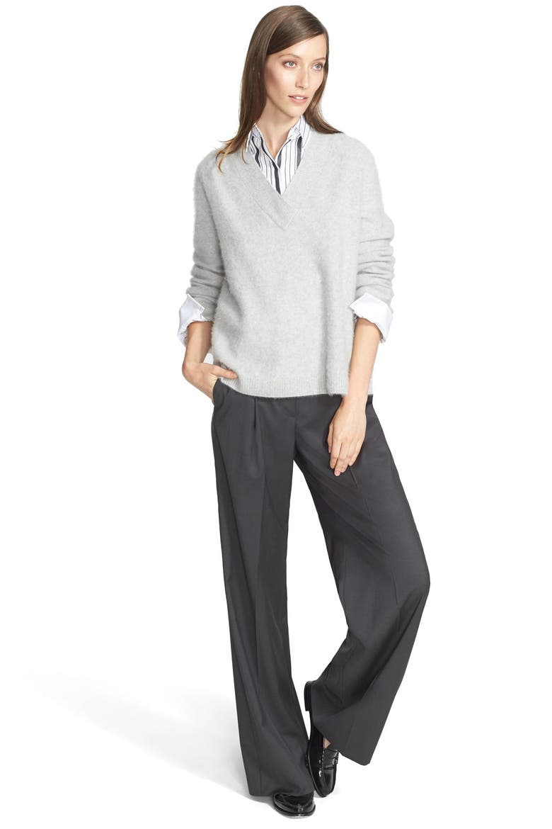 Wide Leg Wool Suiting Trousers, Alternate, color, GREY PHANTOM