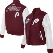 PRO STANDARD Women's Pro Standard Burgundy Philadelphia Phillies Game Day Classics Wool Varsity Jacket