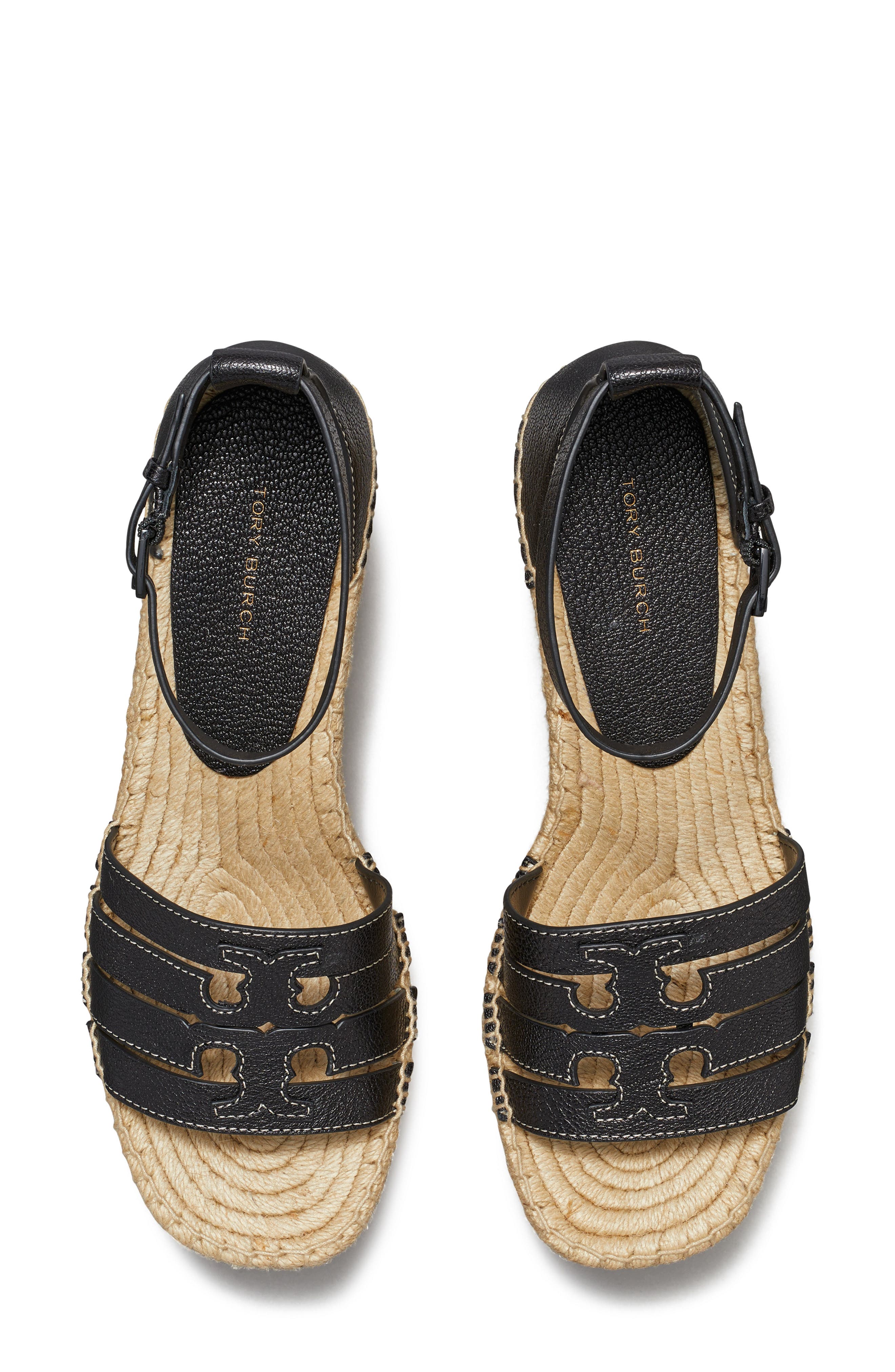 Tory Burch Ines Ankle Strap Espadrille Platform Wedge Sandal, Alternate, color, 