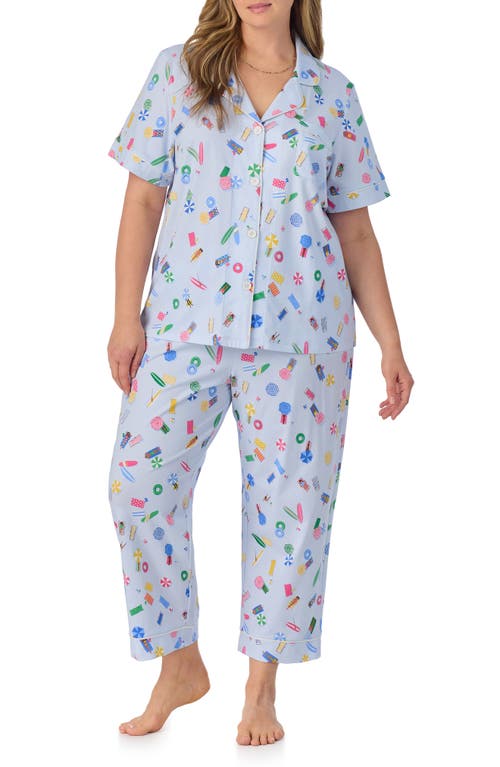 BEDHEAD PAJAMAS BEDHEAD PAJAMAS PRINT STRETCH ORGANIC COTTON JERSEY CROP PAJAMAS
