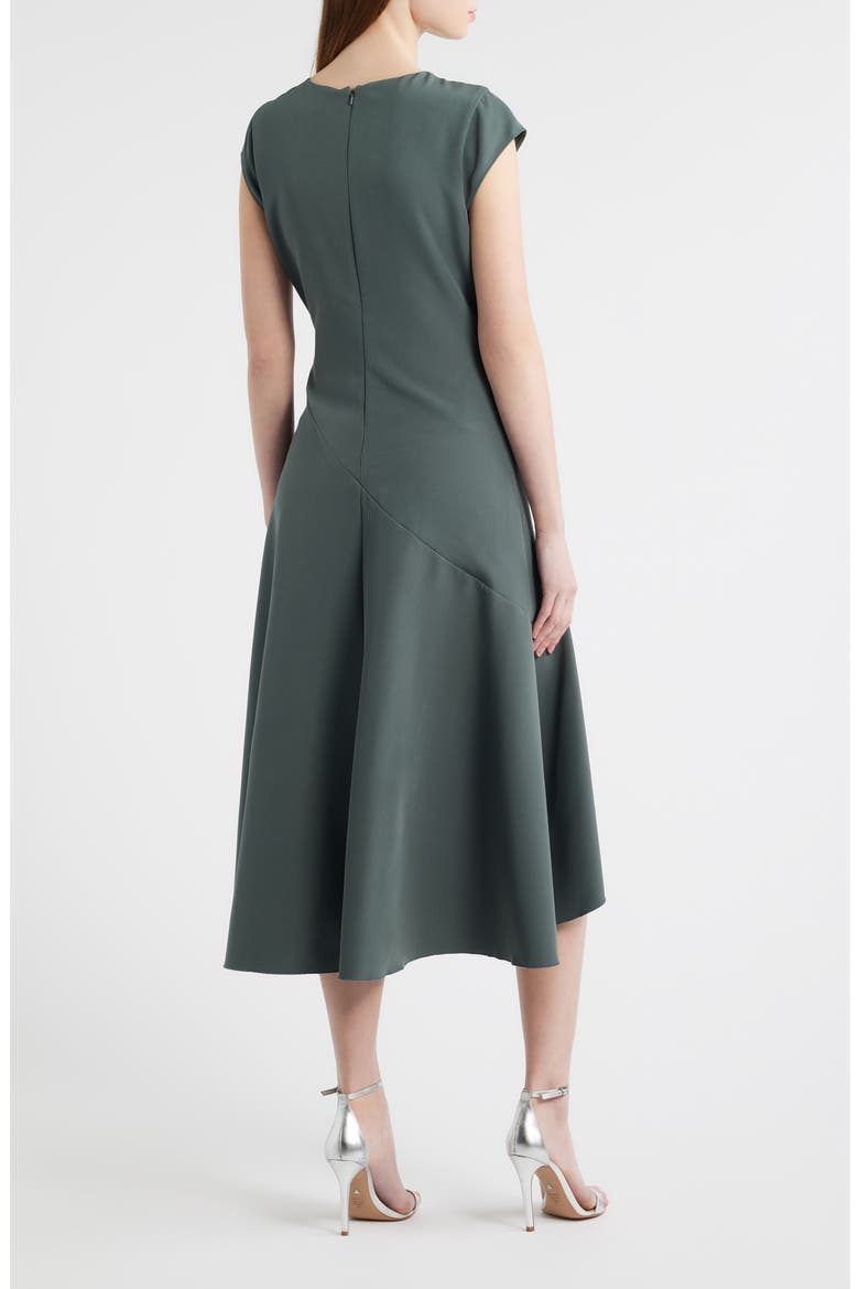 Cap Sleeve High Low Midi dress, Alternate, color, GREEN URBAN