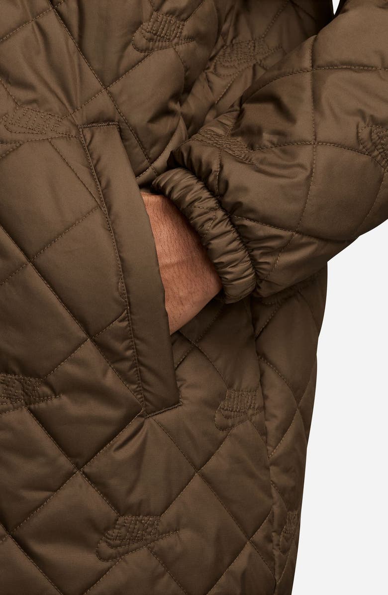 Nike Club Quilted Coach's Jacket, Alternate, color, Mosswood Brown/ White