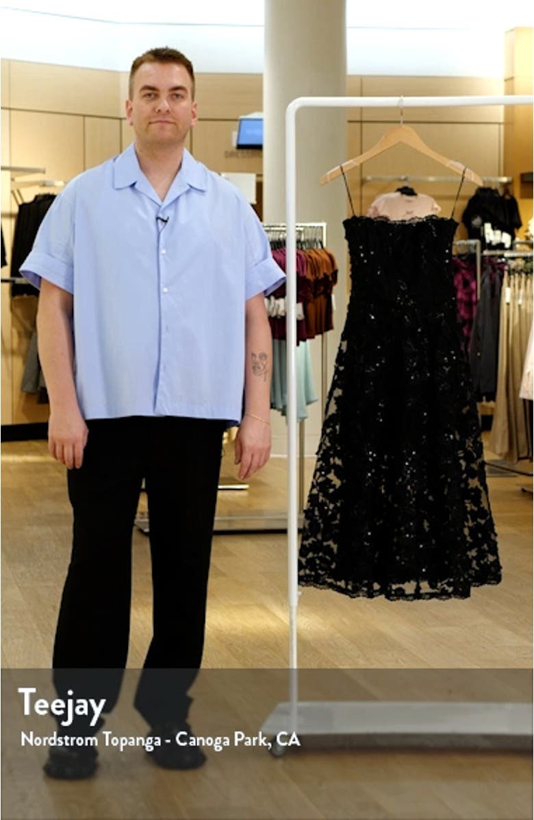 Florence Sequin Floral Strapless Midi Dress, sales video thumbnail