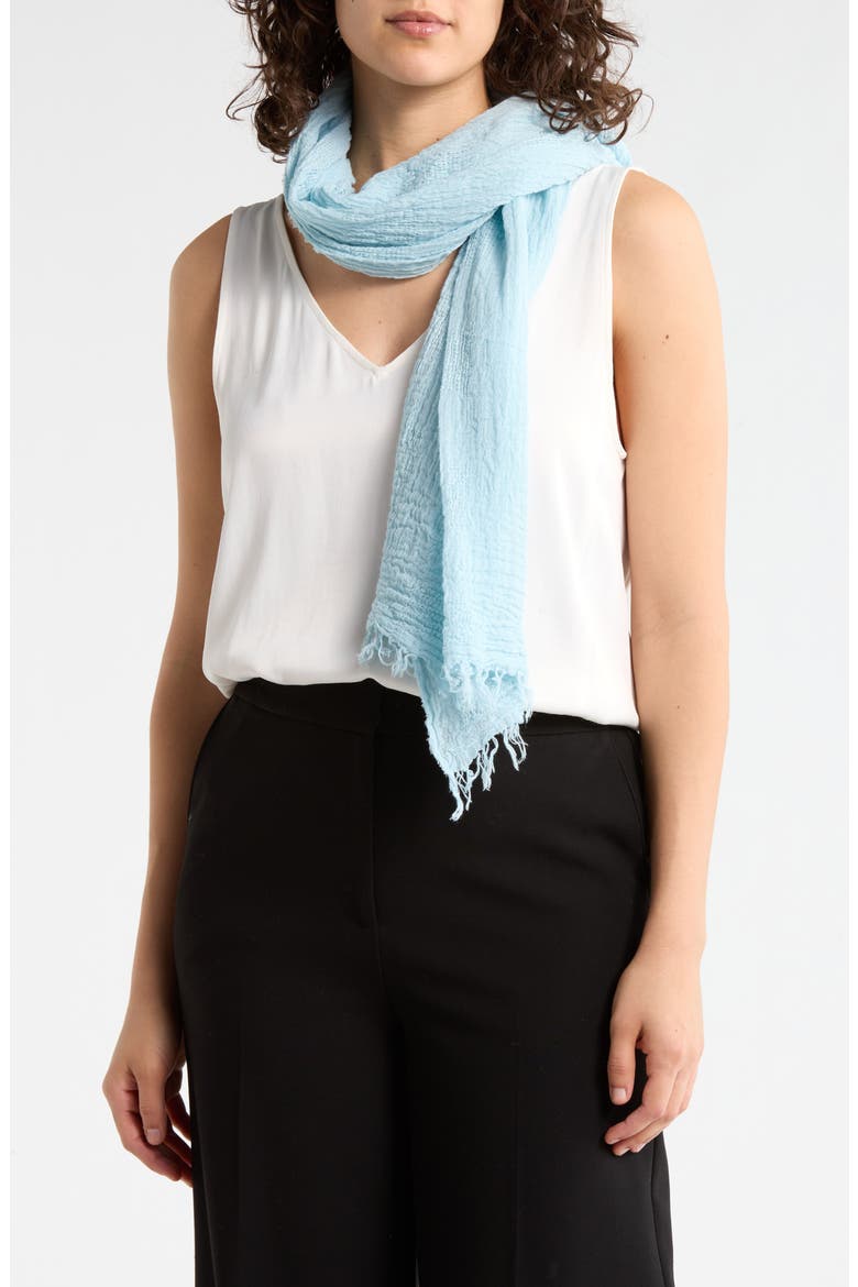 Watercolor Organic Cotton Gauze Scarf, Main, color, PALE SKY