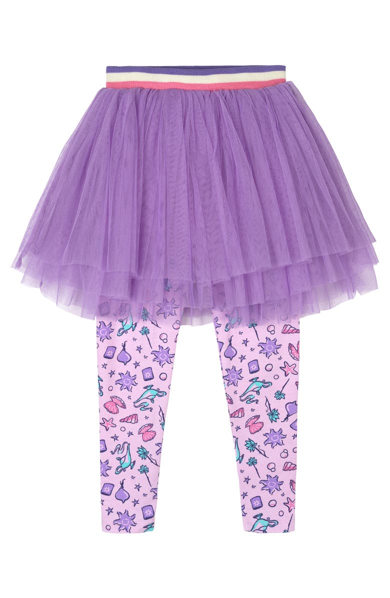 Disney Princess Glitter T-Shirt and Tutu Leggings Set, Alternate, color, Princess Purple Pink