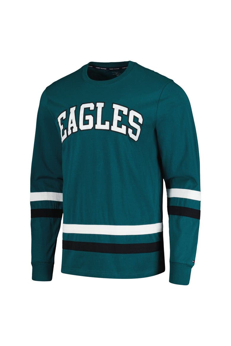 Men's Tommy Hilfiger Midnight Green/Black Philadelphia Eagles Nolan Long Sleeve T-Shirt, Alternate, color, Green