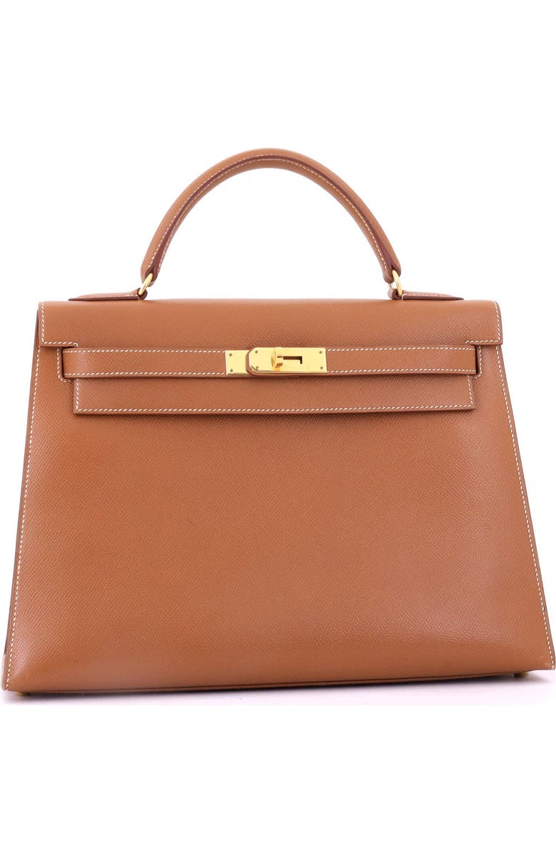 Pre-Owned Hermes Kelly Handbag Brown Courchevel with Gold Hardware 32, Alternate, color,