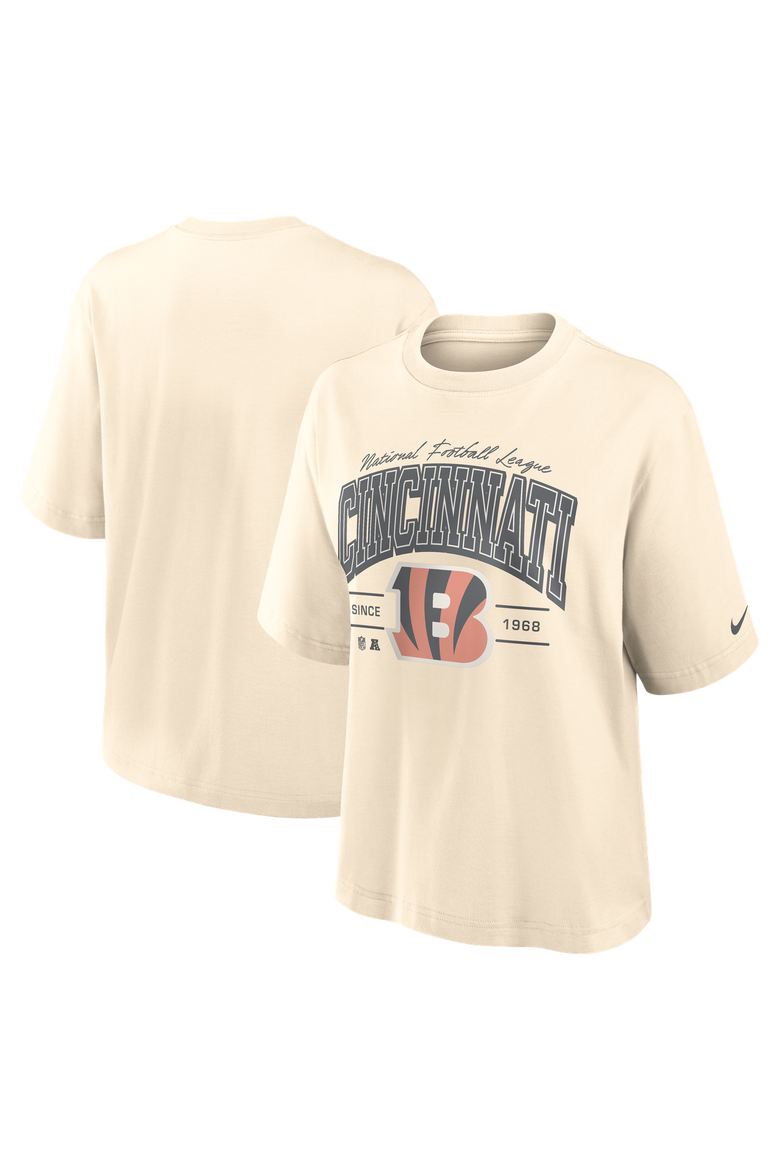 Women's Nike Cream Cincinnati Bengals Vintage Mod Boxy T-Shirt, Main, color, Cream