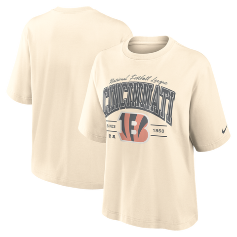 Women's Nike Cream Cincinnati Bengals Vintage Mod Boxy T-Shirt