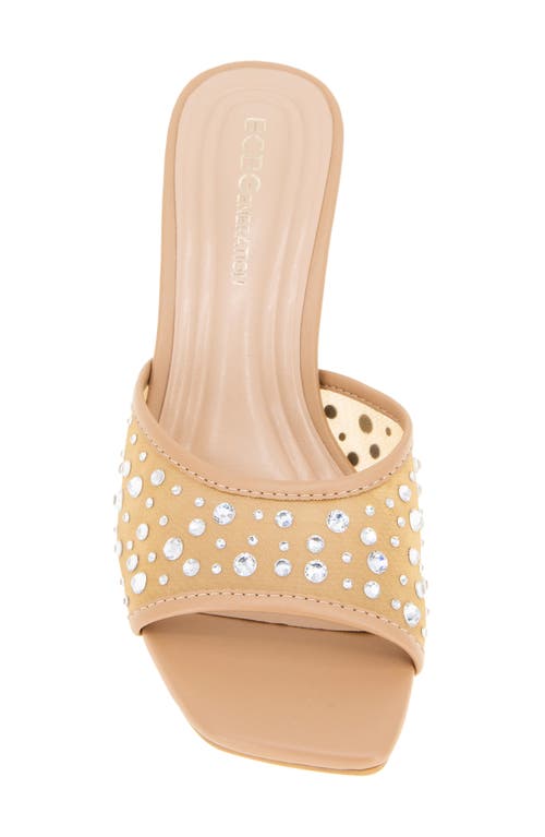 Bcbgeneration Ryia Studded Slide Sandal In Tan