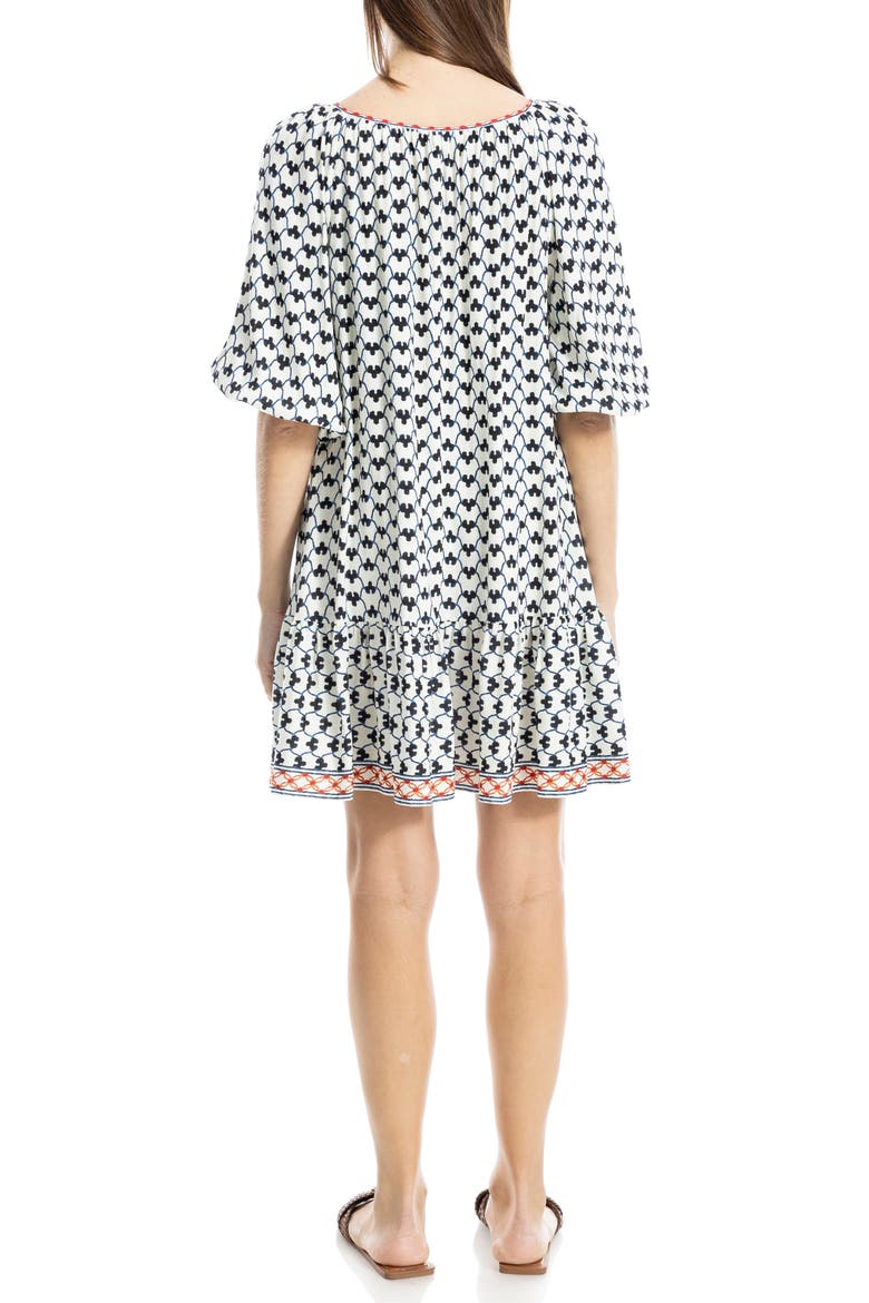 Puff Sleeve Tunic Dress, Alternate, color, WHITE/ HARMONY DANGLES