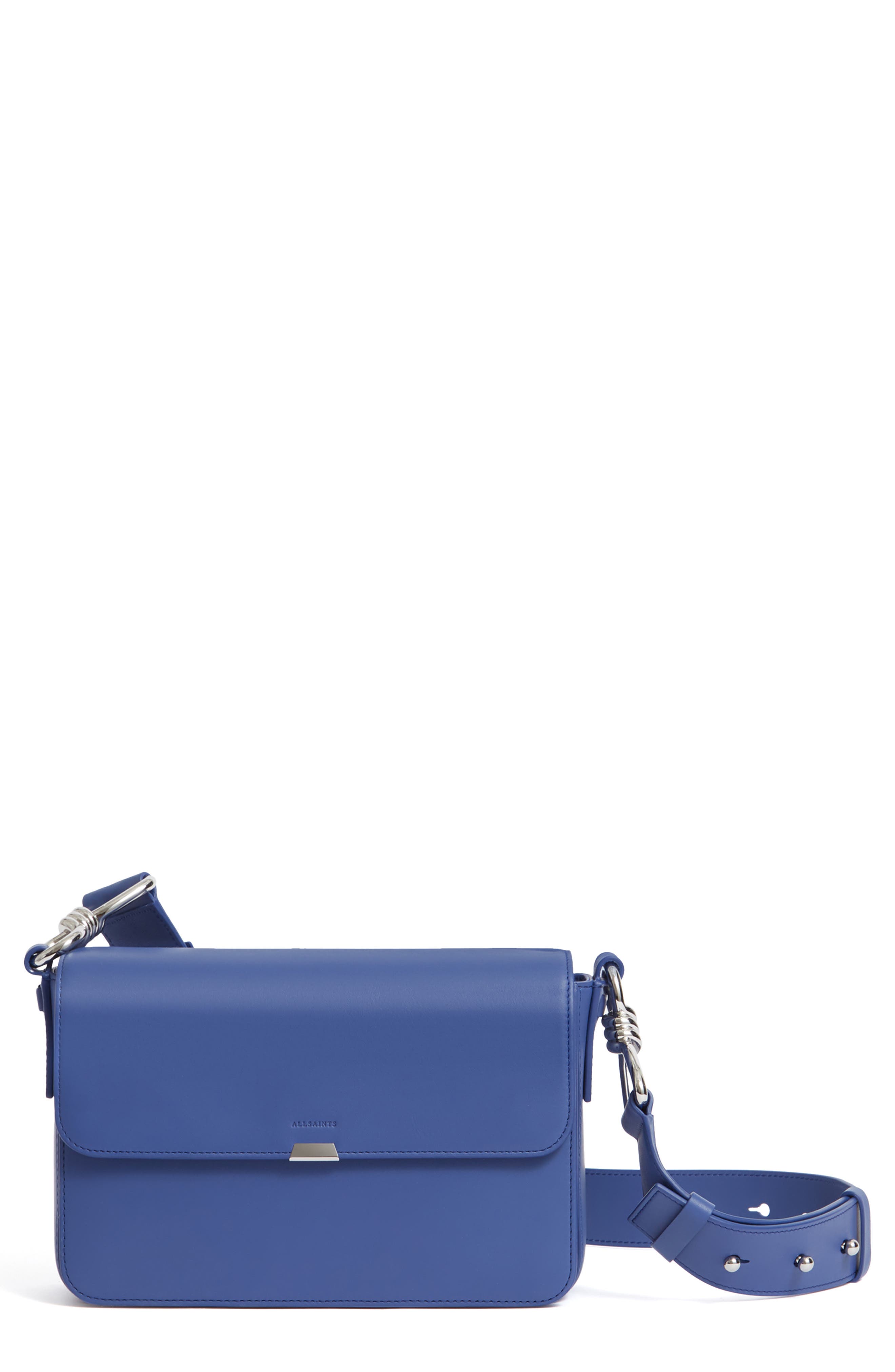 Captain Leather Crossbody Bag, Main, color, BLUE