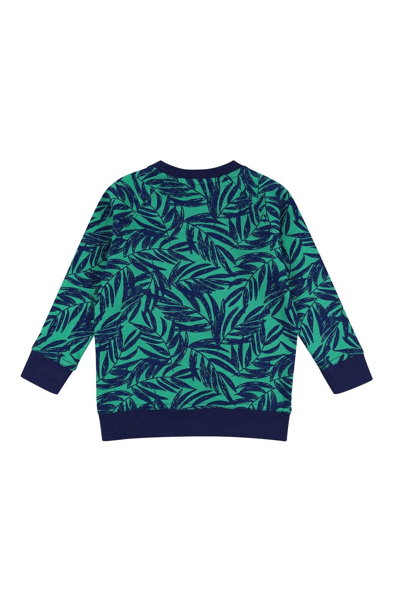 Lilly + Sid Organic Cotton Palm Print Sweatshirt, Alternate, color, Green