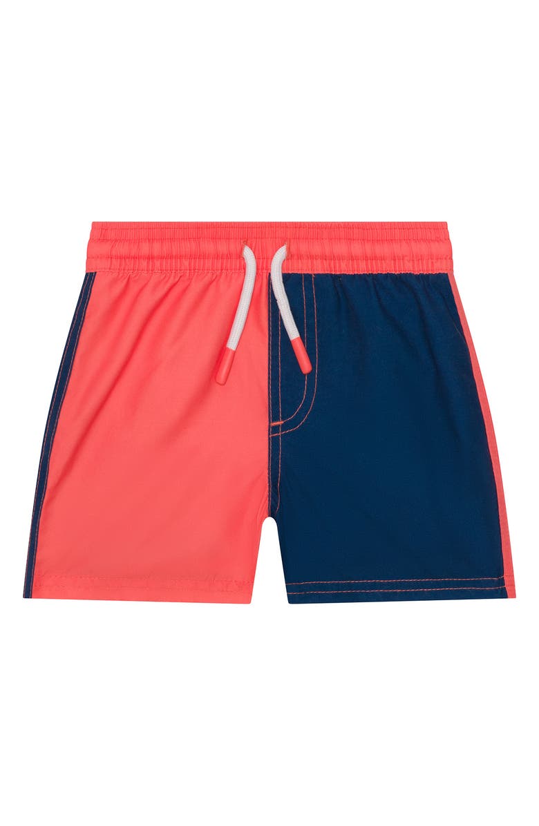 PL Baby by Petit Lem 2-Pack Drawstring Waist Swim Trunks, Alternate, color, Race Car