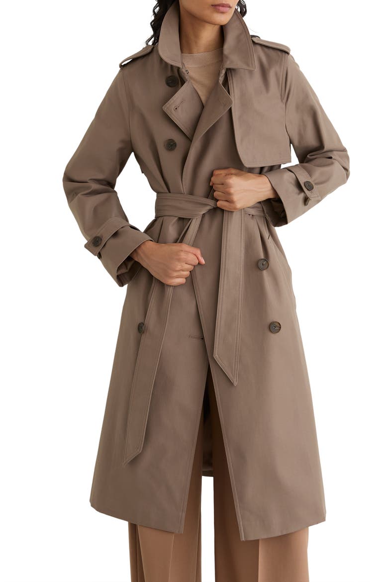 Azura Trench Coat with Removable Quilted Hood, Alternate, color, TAUPE NEUTRAL
