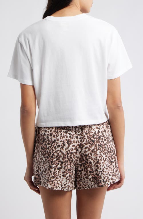 Open Edit Boxy Crop T-shirt In Animal Print