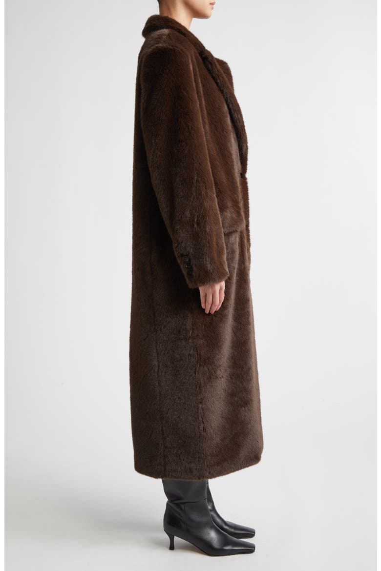 Emmie Faux Fur Coat, Alternate, color, BROWN