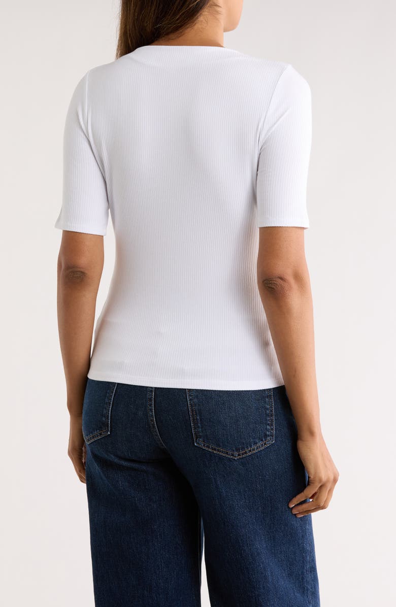 NORDSTROM RACK Boat Neck Ribbed T-Shirt, Alternate, color, White