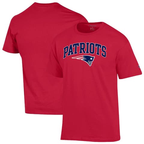 Men's Champion Red New England Patriots Arch Over Logo T-Shirt