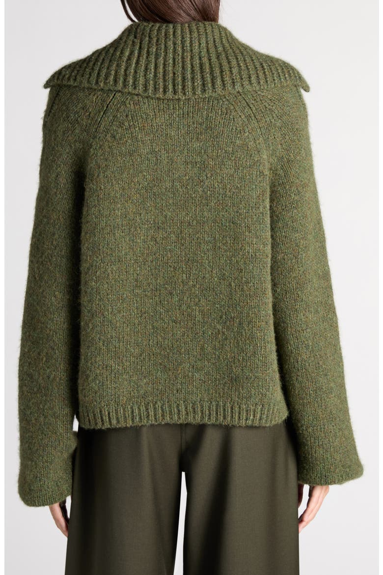 Alpaca Blend Zip Cardigan, Alternate, color, GREEN