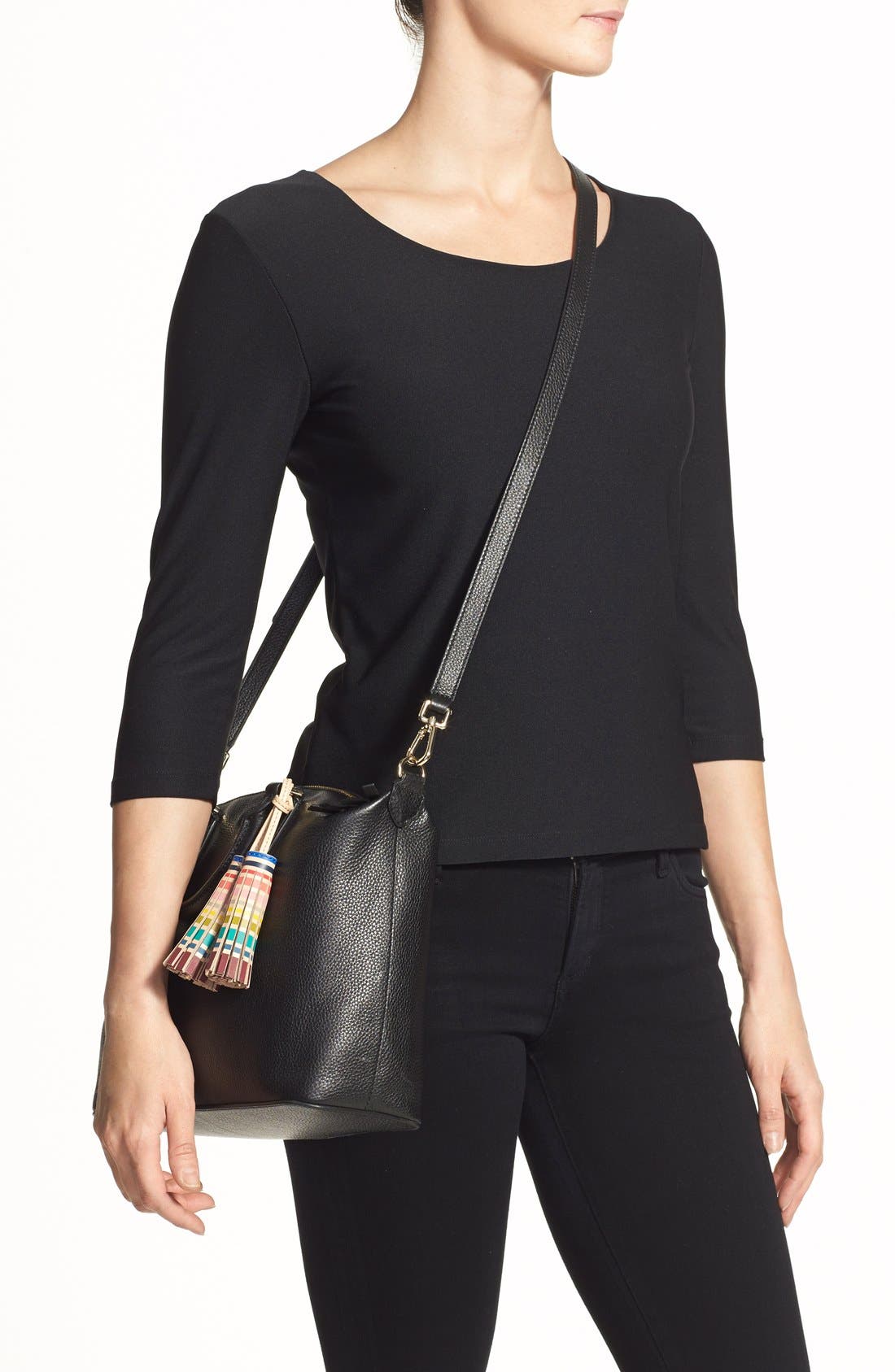 Tory Burch Small Multicolor Tassel Satchel, Alternate, color, 