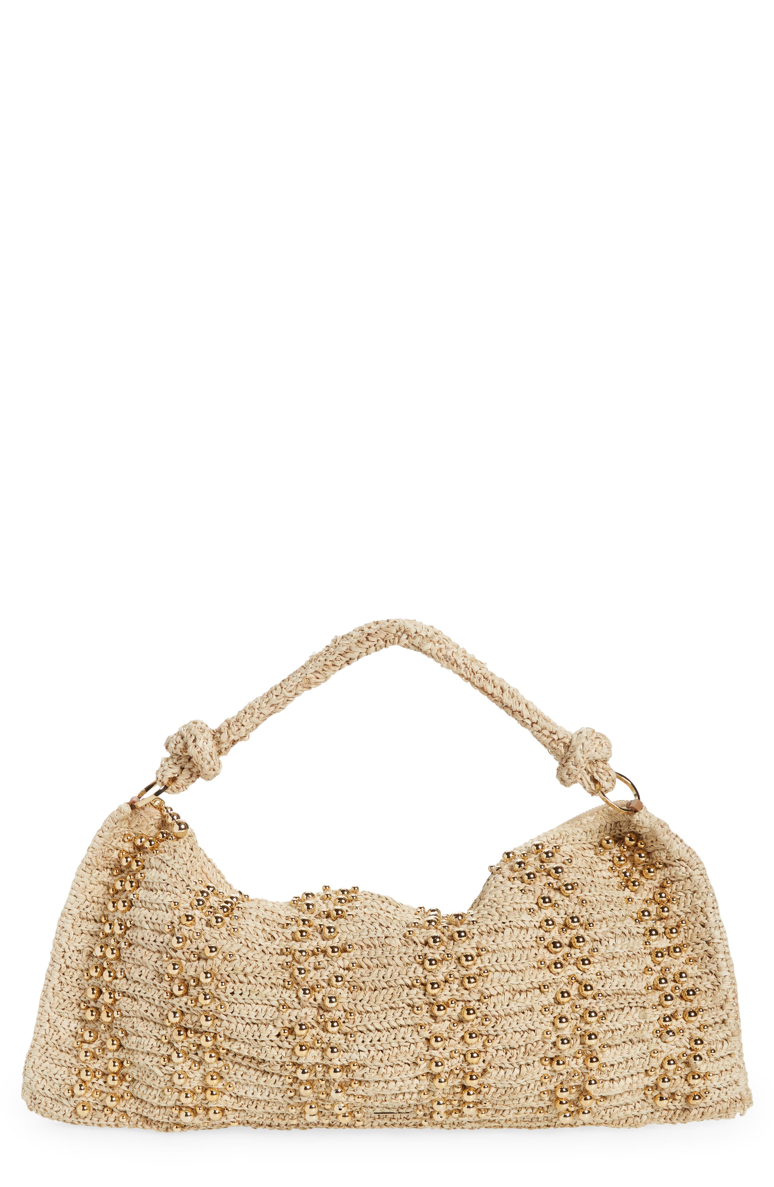 Cult Gaia Hera Raffia Shoulder Bag, Main, color, 