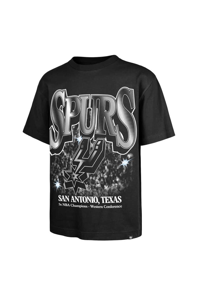 Men's '47 Black San Antonio Spurs Past Champs Collection Flashbulb Foundation T-Shirt, Alternate, color, Black