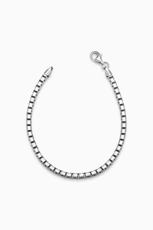 Oradina Edge Bold Box Link Bracelet In Silver
