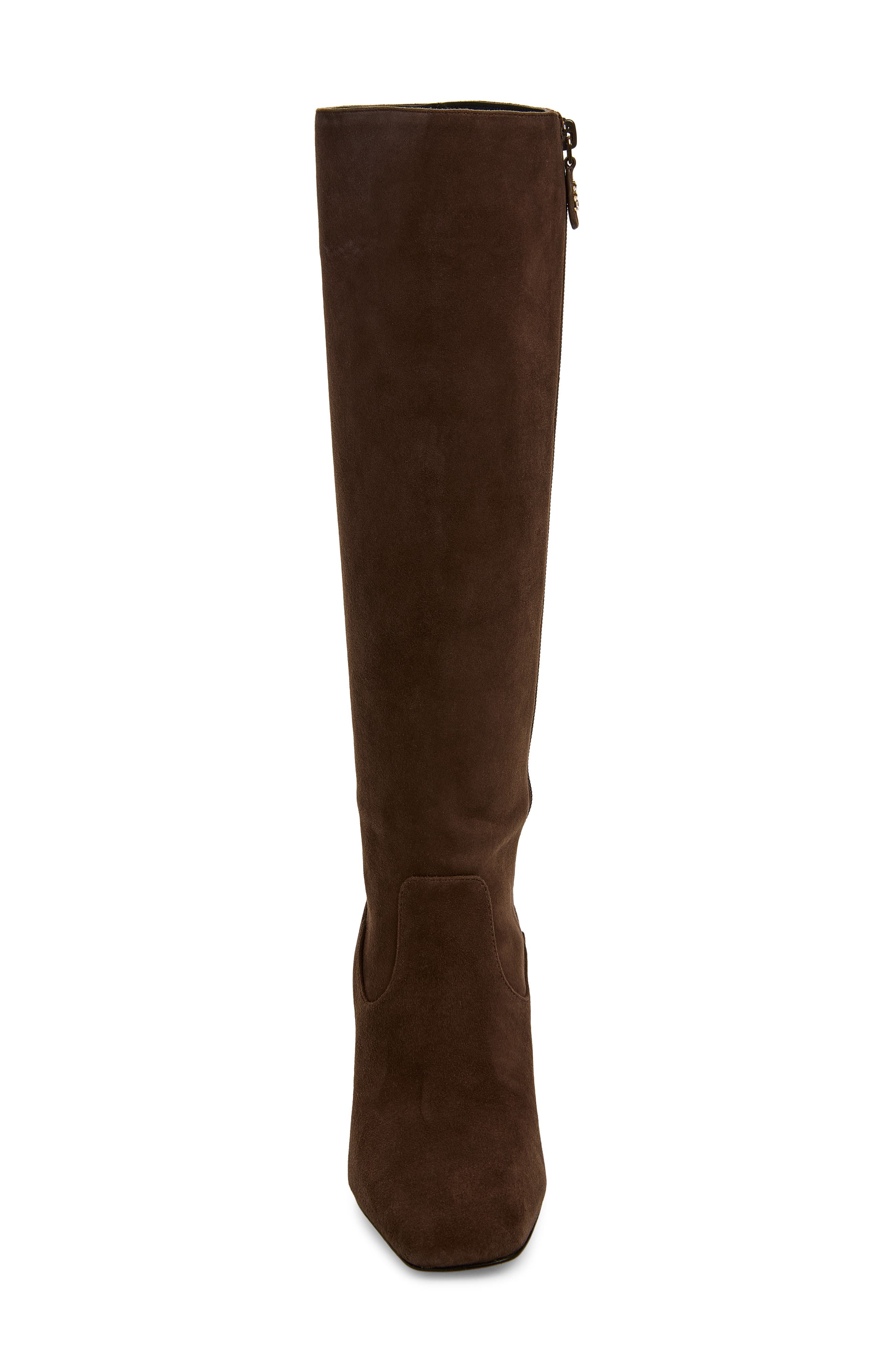 Simona Knee High Leather Boot, Alternate, color, WALNUT SUEDE