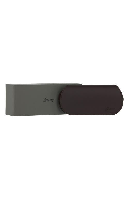 Brioni Novelty 55mm Rectangle Optical Glasses In Havana Havana Transparent