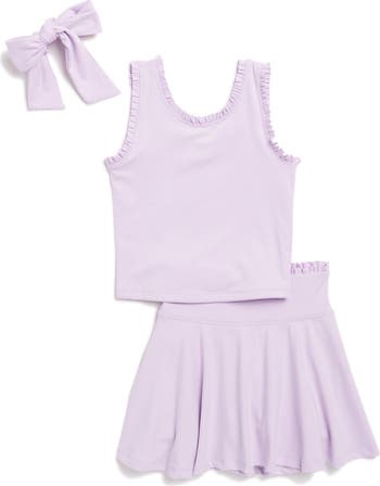 Kids' Lettuce Trim Tank, Skort & Scruchie Set