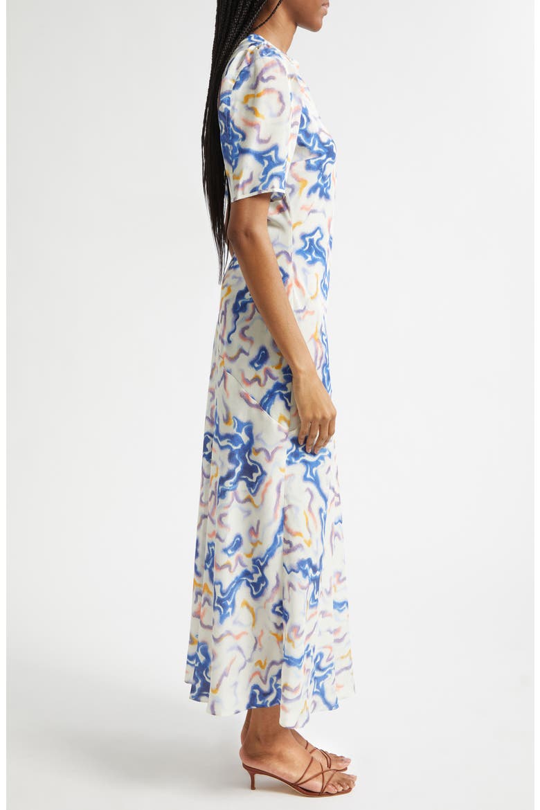Samar Abstract Print Silk Dress, Alternate, color, PRISM