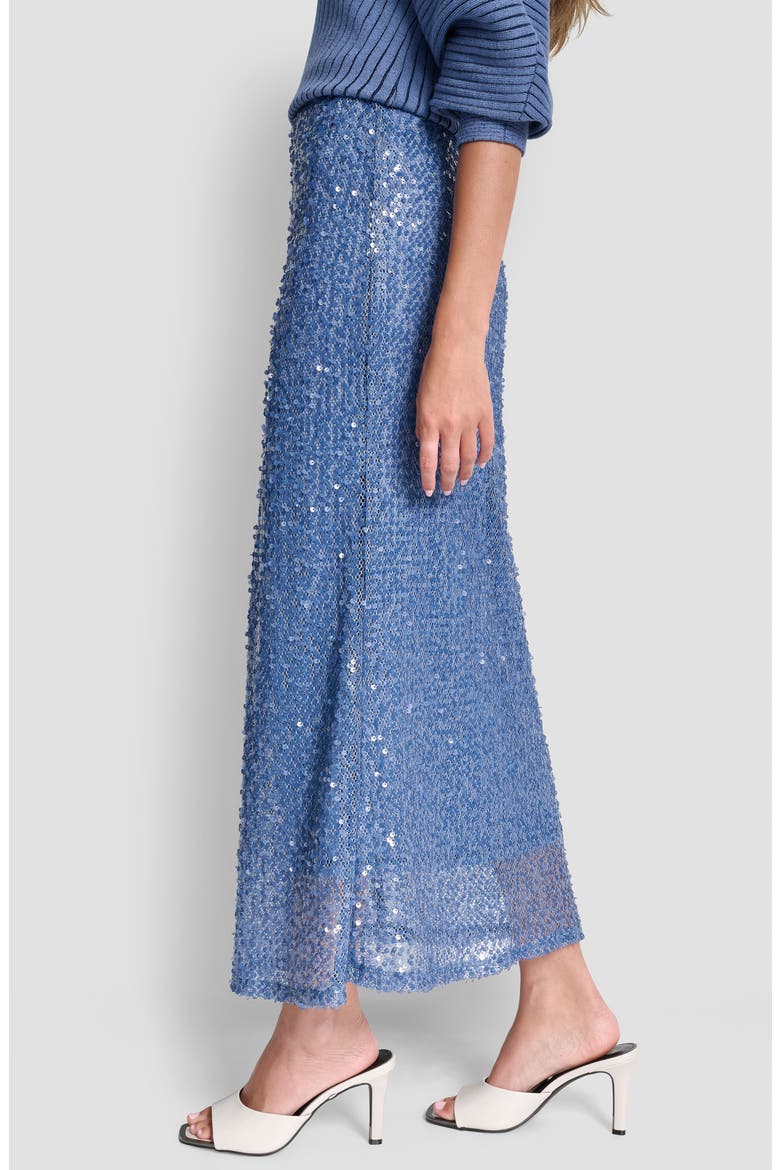 Pull-On Sequin Midi Skirt, Alternate, color, LIBERTY SKY