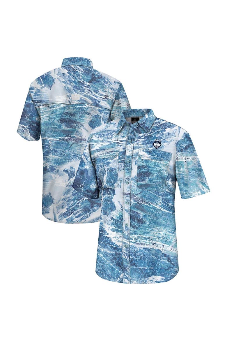 Men's Colosseum  Blue UConn Huskies Realtree Aspect Charter Full-Button Fishing Shirt, Main, color, Blue