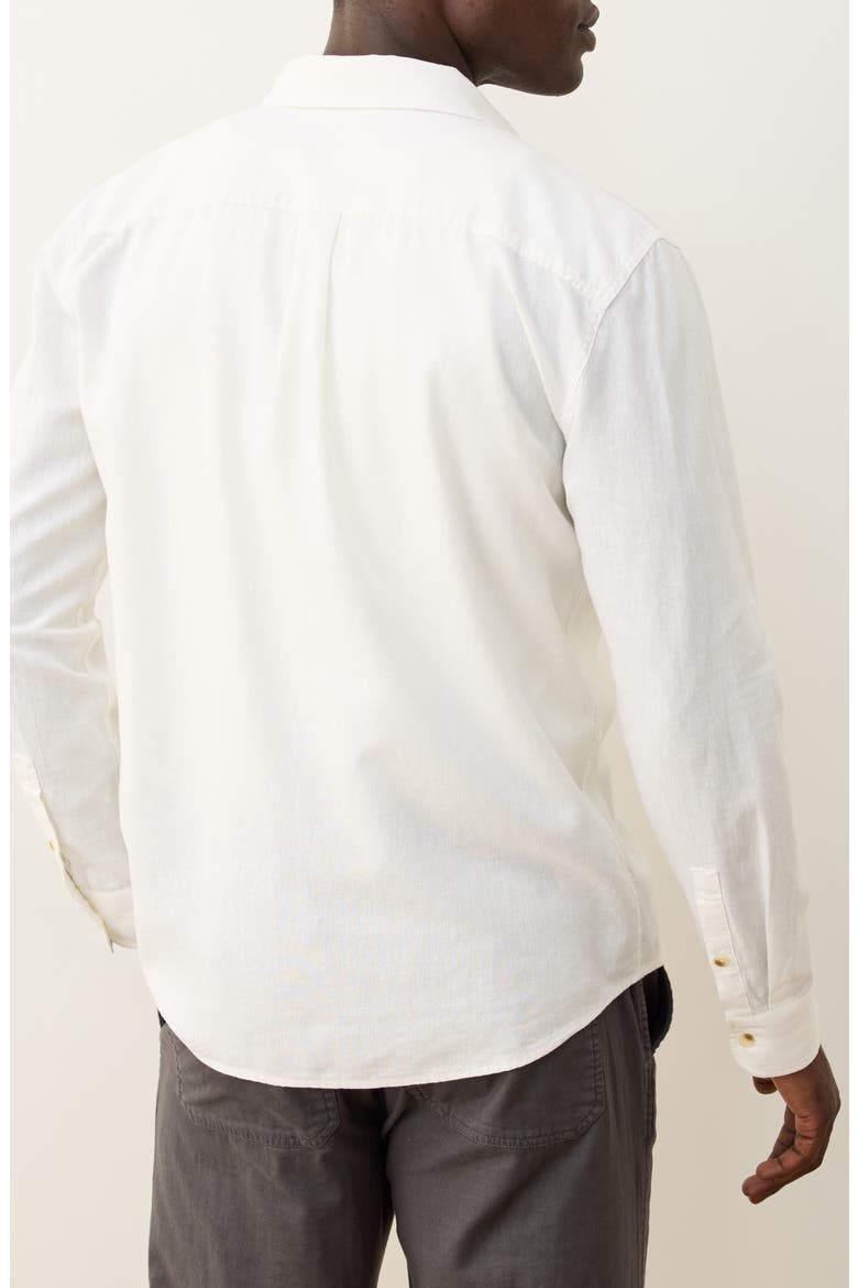 Better-than-Linen Hemp Blend Button-Down Shirt, Alternate, color, WHITE