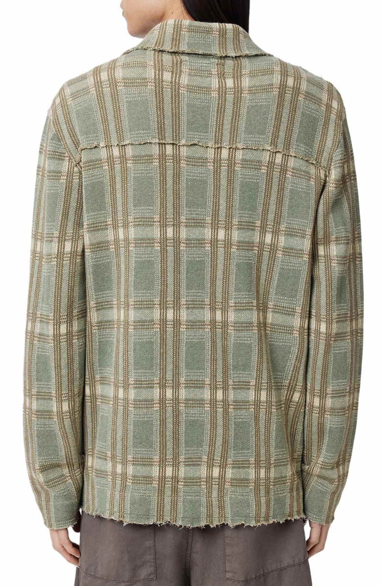AllSaints Solmar Knitted Check Cardigan, Alternate, color, Powdered Green