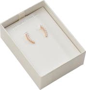 Sterling Forever 18K Rose Gold Plated CZ Graduated Crawler Earrings
