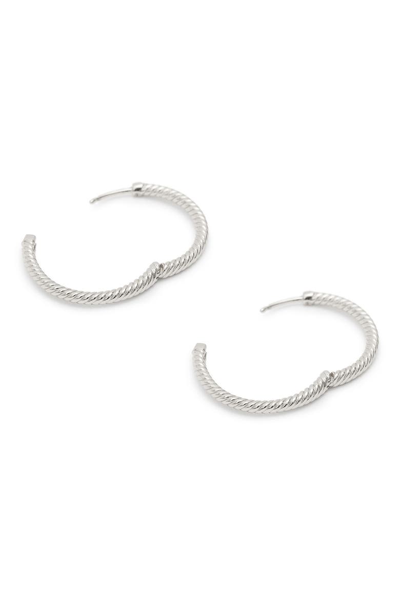 Rope Hoop Earrings, Alternate, color, RHODIUM