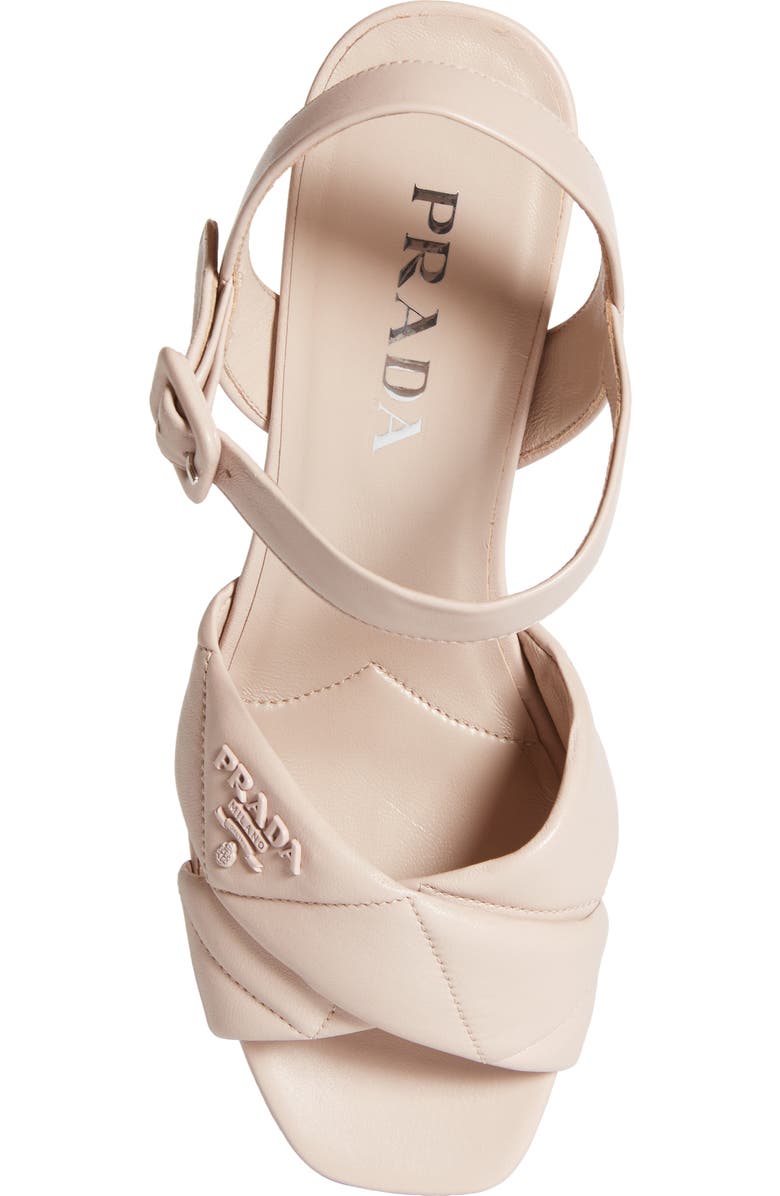 Prada Diagram Quilted Leather Platform Sandal, Alternate, color, Light Pink
