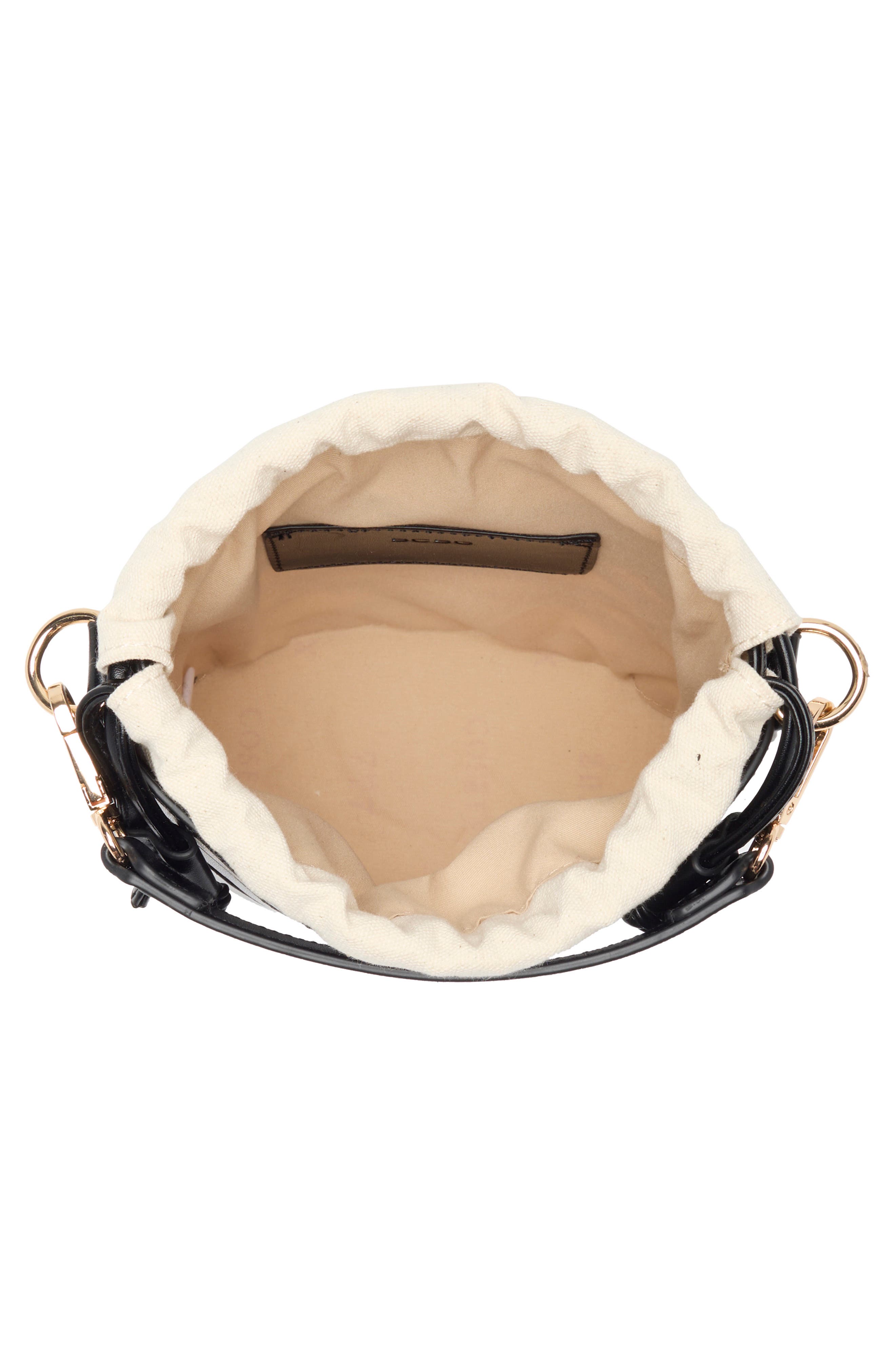 BCBG Woven Laser Cut Bucket Bag, Alternate, color, 