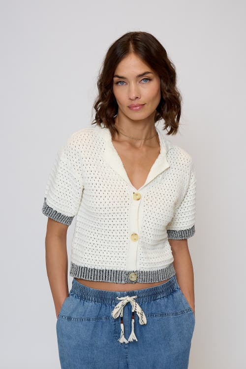 Central Park West Junie Openstitch Polo In White