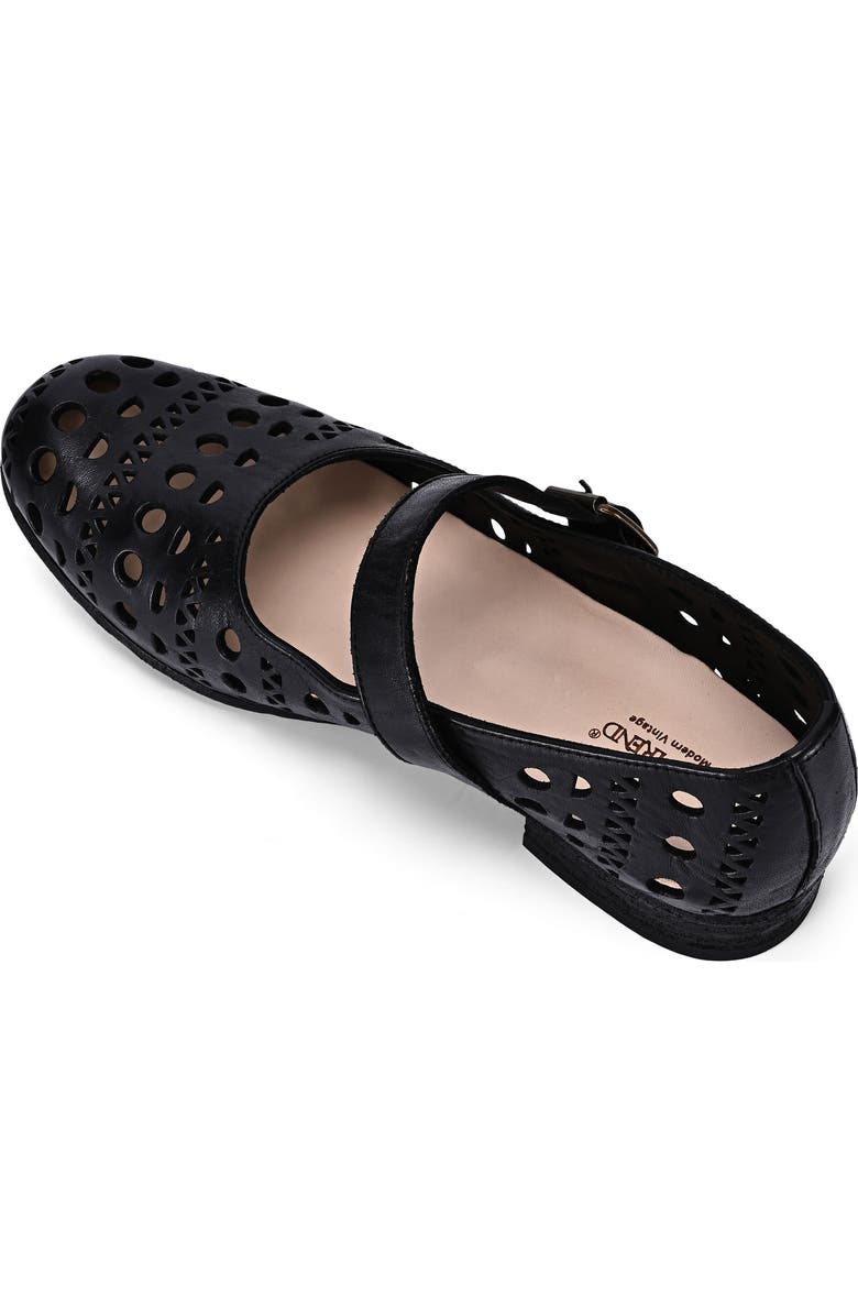 OLD TREND Retro Genuine Leather Breathable Cutout Mary Jane Flat, Alternate, color, Black