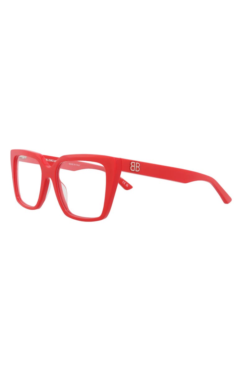 Balenciaga 53mm Square Optical Glasses, Alternate, color, 
