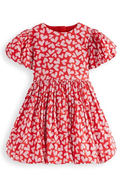 Kids' Heart Print Cotton Bubble Hem Dress (Toddler, Little Kid & Big Kid)