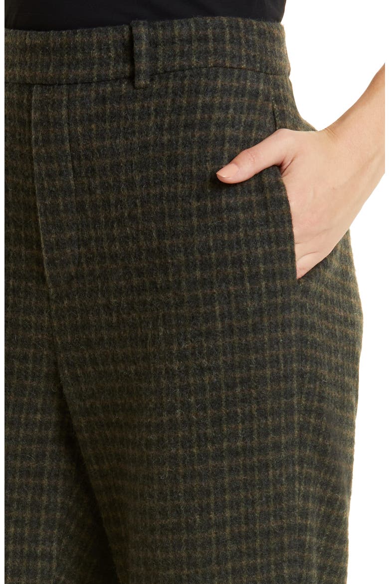 Check High Waist Crop Stretch Pants, Alternate, color, AZURE CHECK