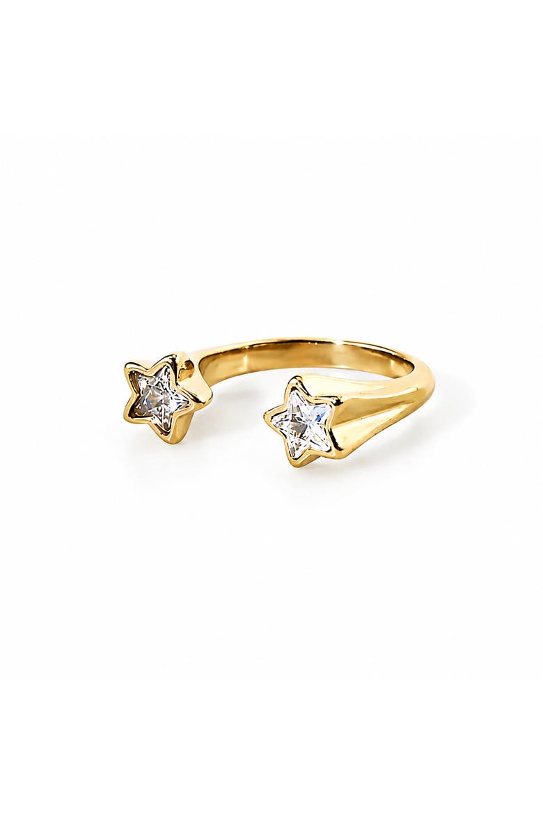 Crystal Double Star Ring, Main, color, Gold
