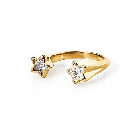 Crystal Double Star Ring