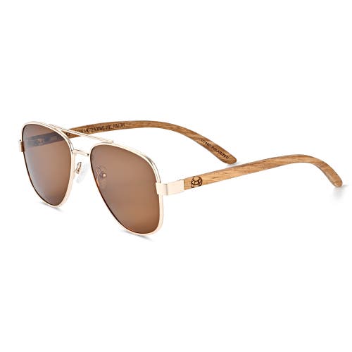 Earth Wood Positano Polarized Sunglasses In Brown
