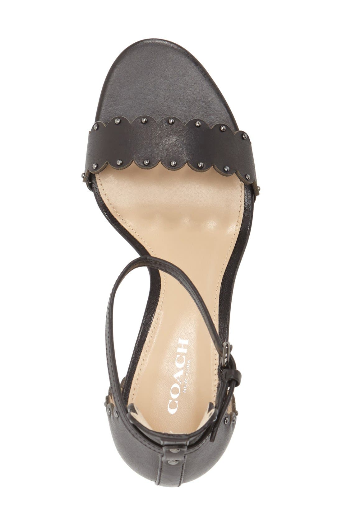 'Monica' Sandal, Alternate, color, BLACK LEATHER