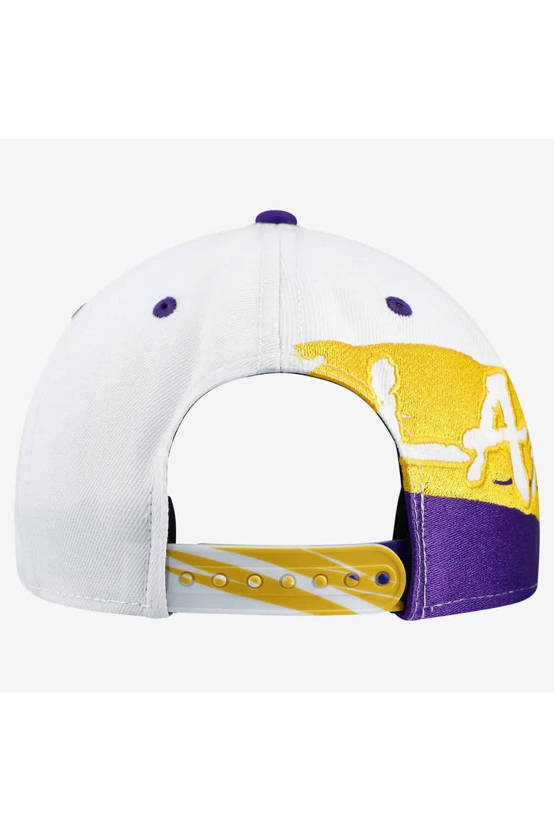 Youth New Era  White/Purple Los Angeles Lakers Swept 9FIFTY Snapback Hat, Alternate, color, White